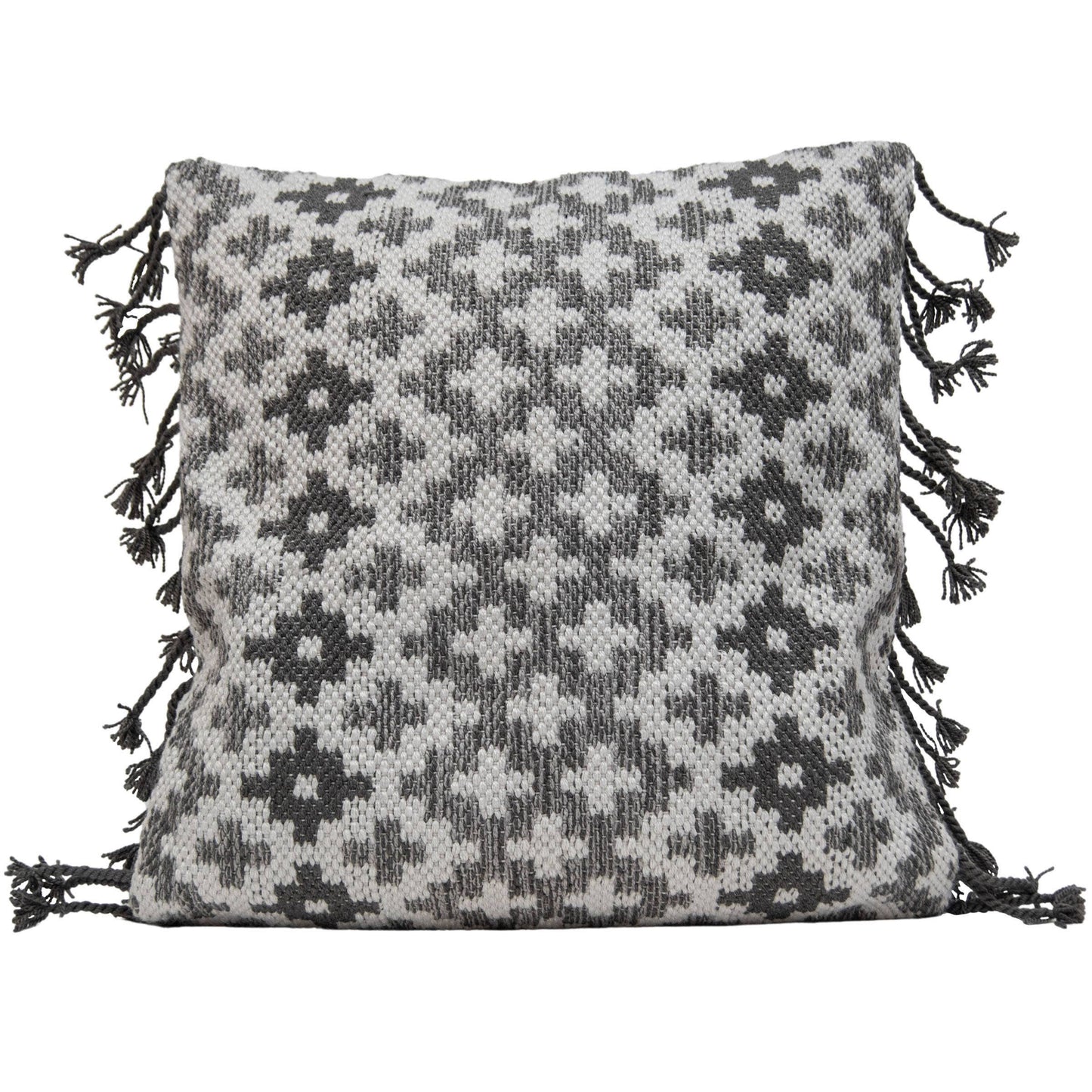 Hand Woven Ebe Pillow, Gray 24x24
