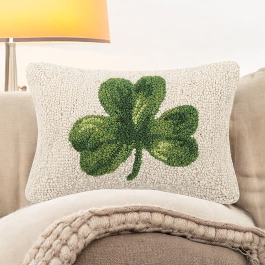 Shamrock Hook Pillow - 12"x8"