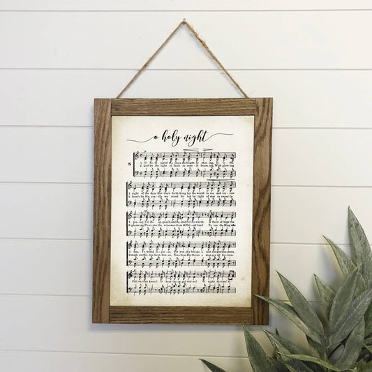 O Holy Night Wooden Frame Hanging Artwork - 13"x17"