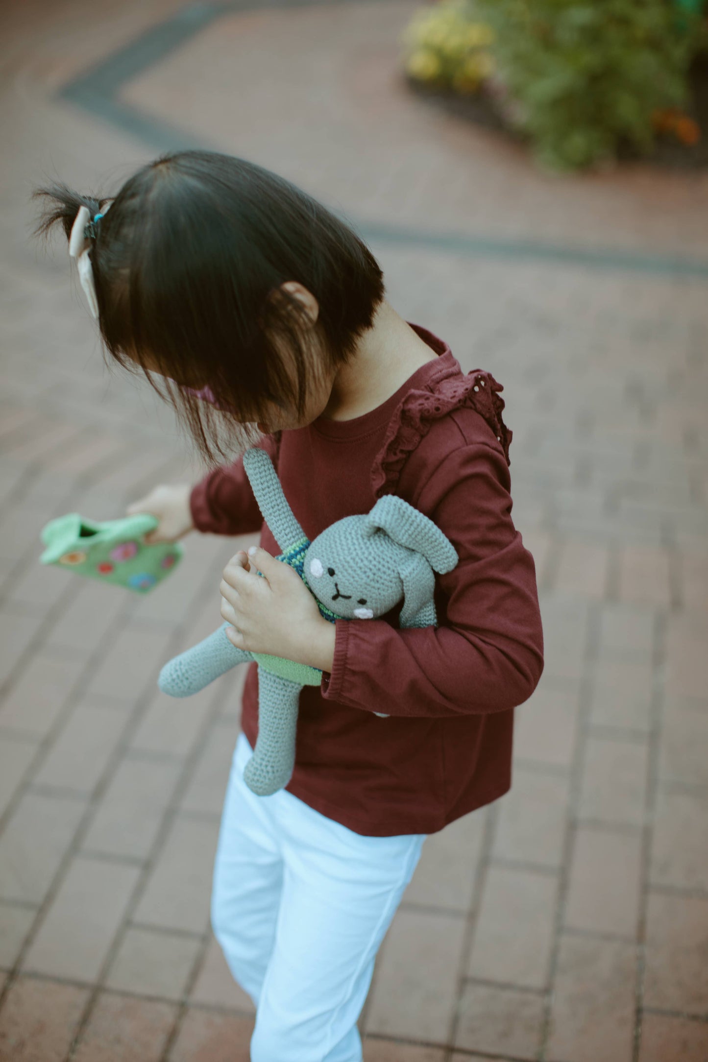 Grey Organic Cotton Bunny Plush – 9"