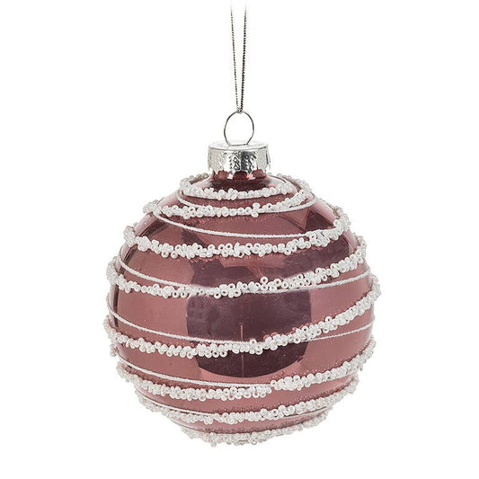 Rose Spiral Ball Ornament-  3"