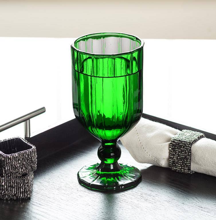 Green Panel Goblet - 6.5"