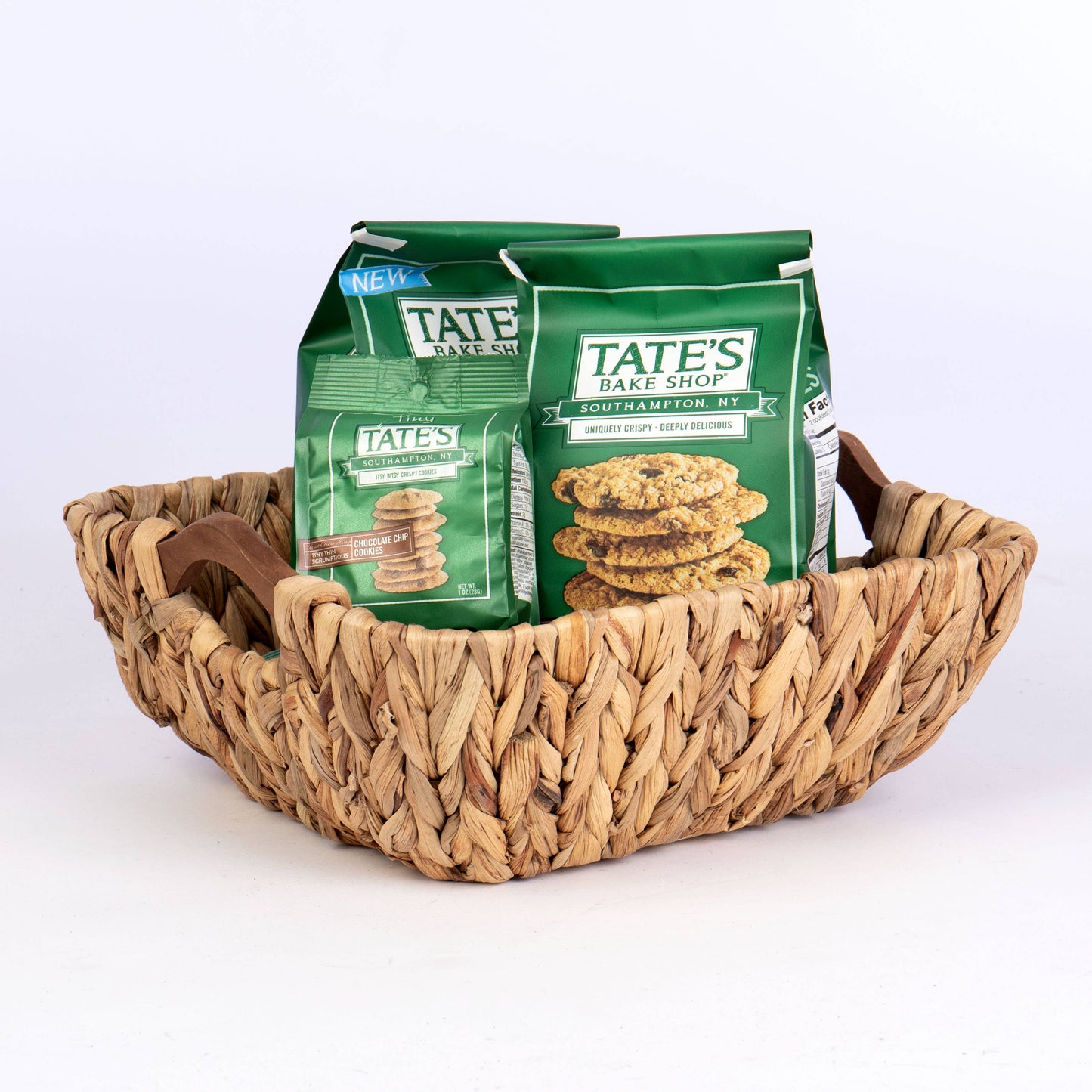 Square Hyacinth Tub with Wood Inset Handles - 12"