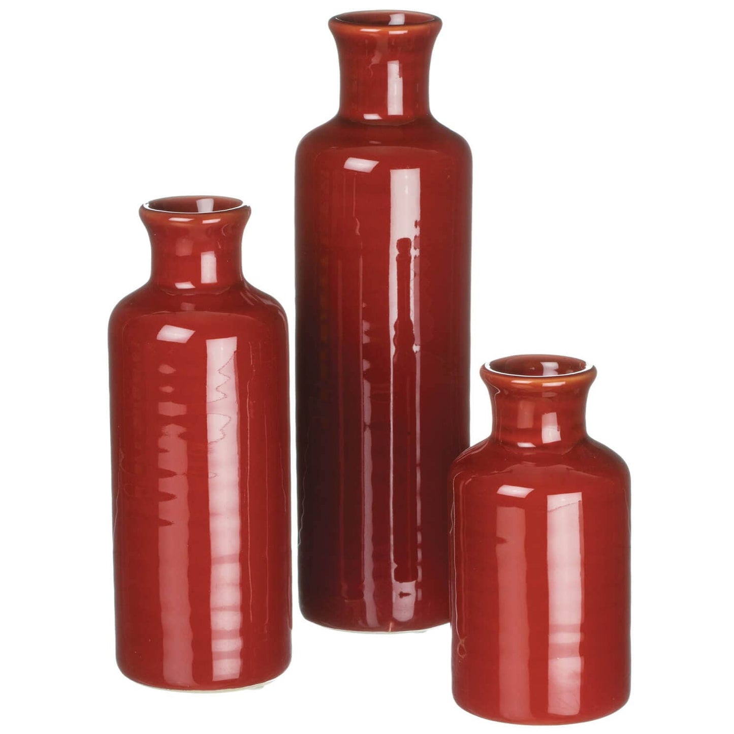Ceramic Red Bottle Vases