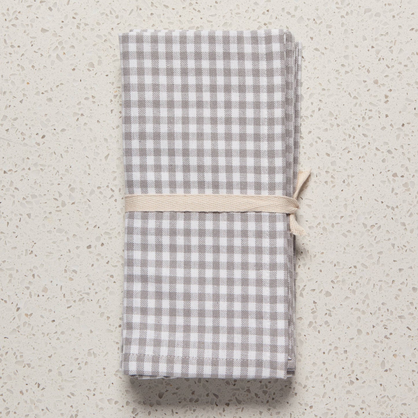 Gray Gingham Napkins - Set/4