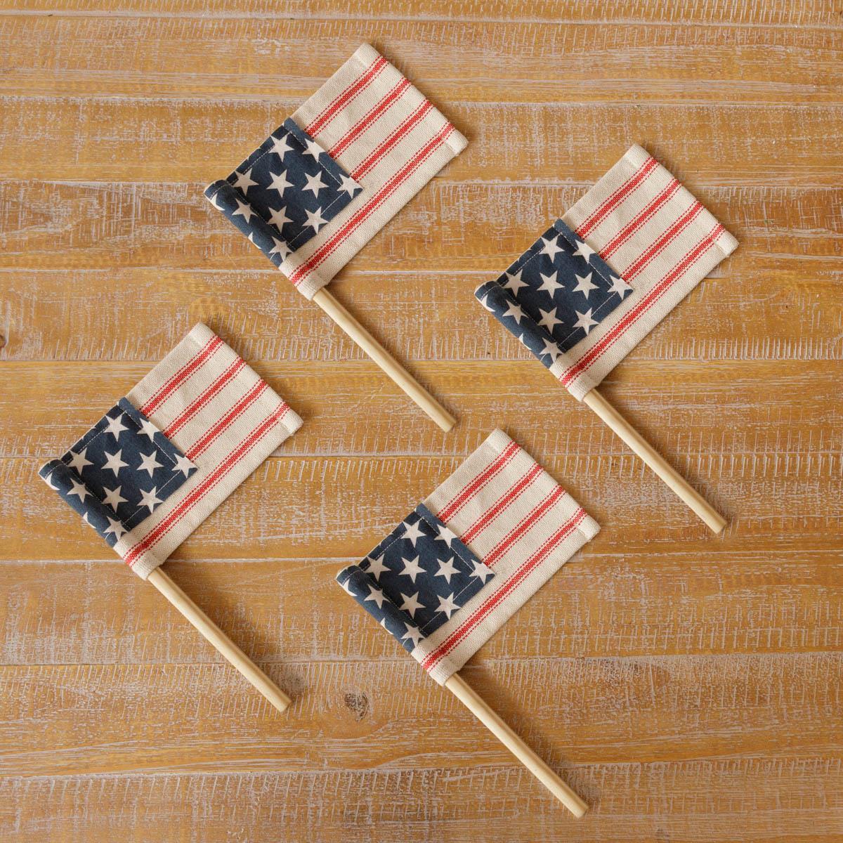 Miniature Cotton Rustic US Flag - 9"x6"