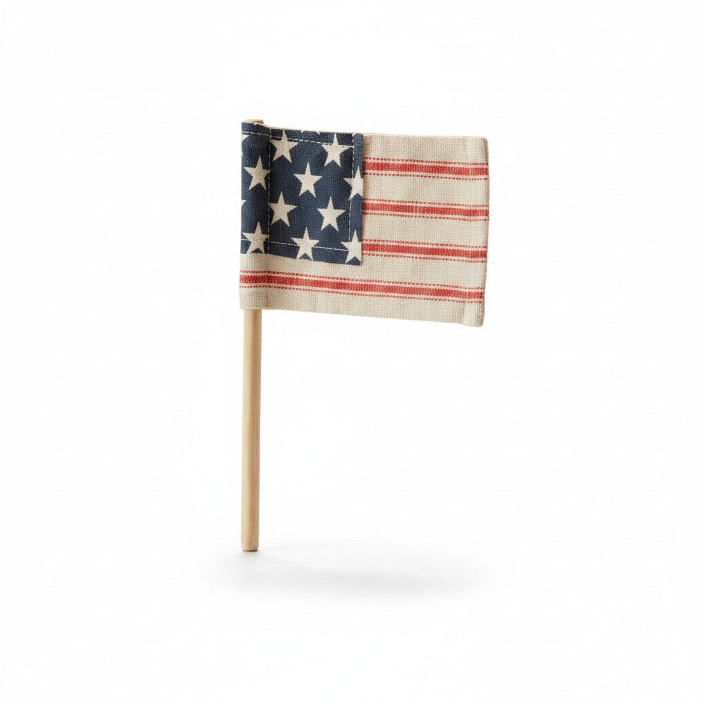 Miniature Cotton Rustic US Flag - 9"x6"