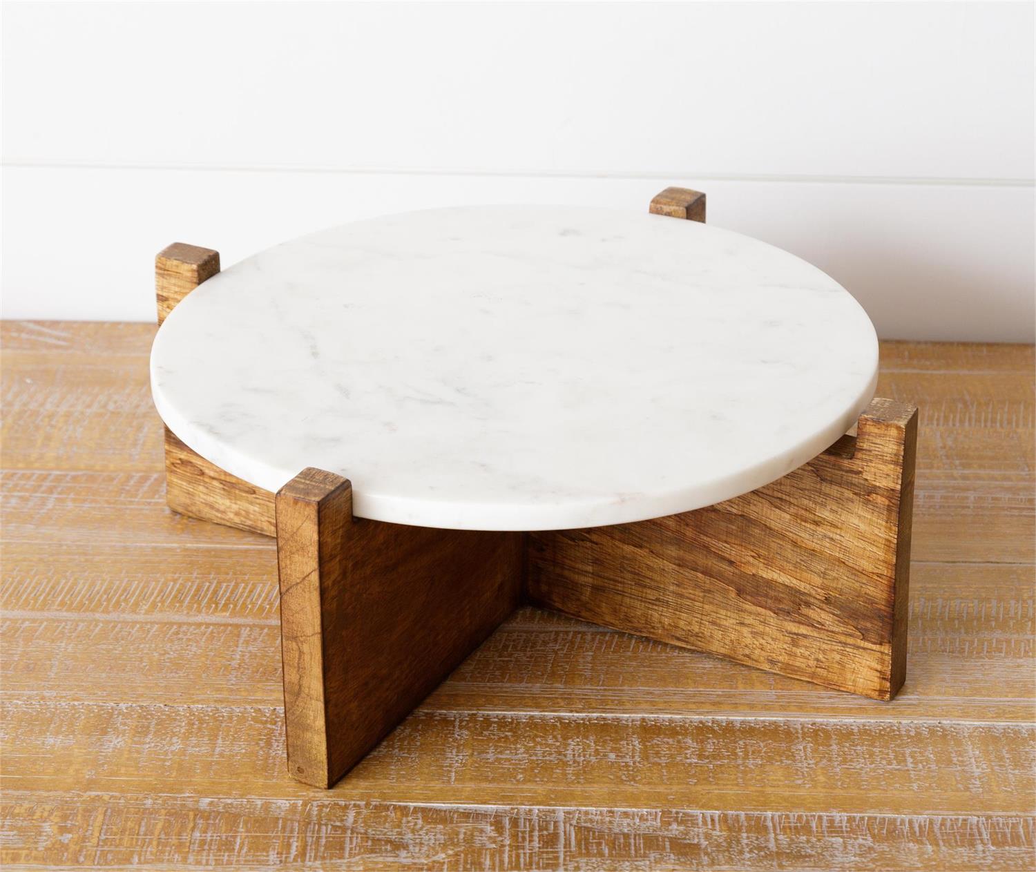 Marble and Wood Riser - 13.75