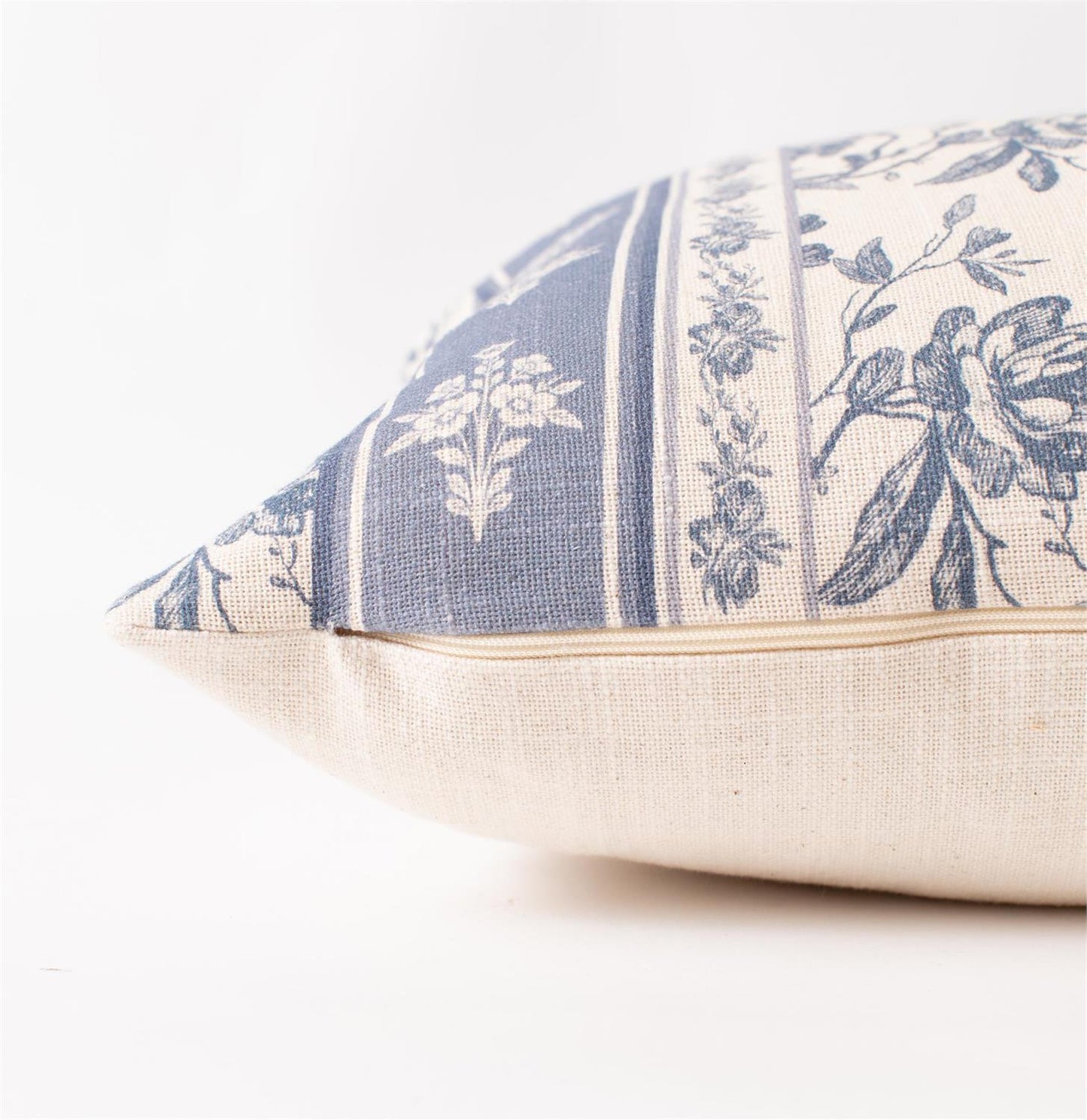 French Blue Floral Lumber Pillow - 14"x22"
