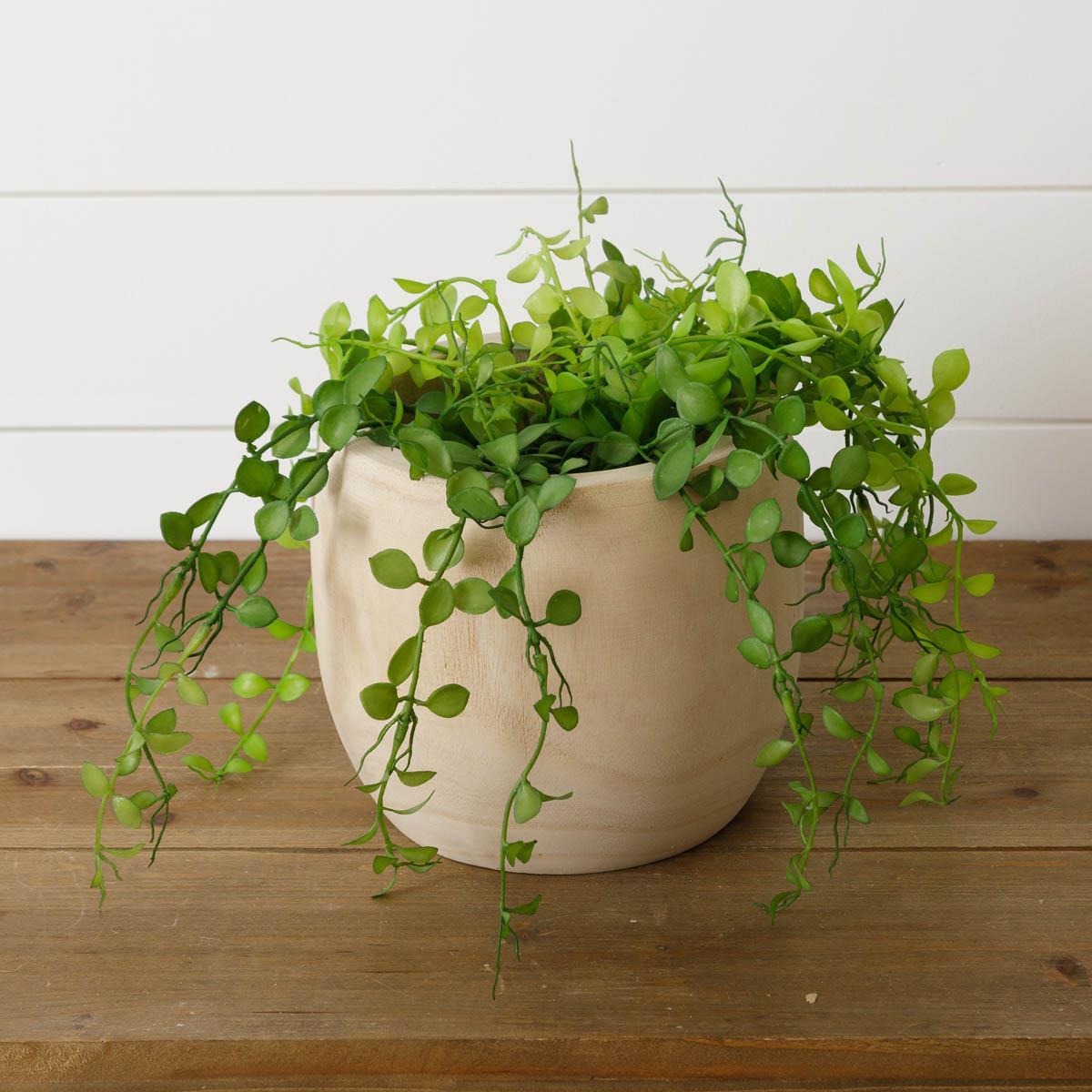 Paulownia Wood Carved Planter - 7"