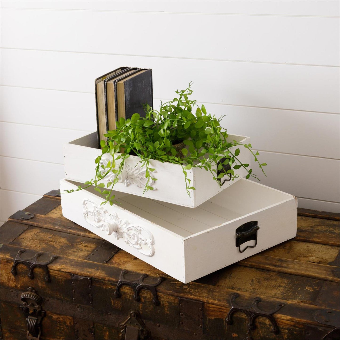 White Drawer Trays with Handles