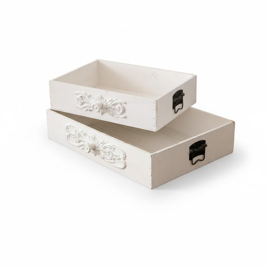 White Drawer Trays with Handles