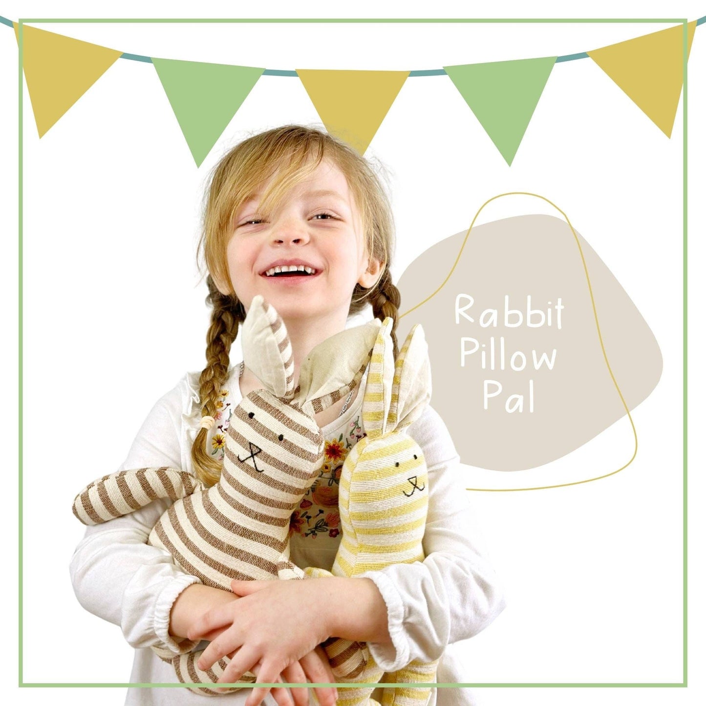 Cloth Rabbit Bunny Pillow Dill - 18"