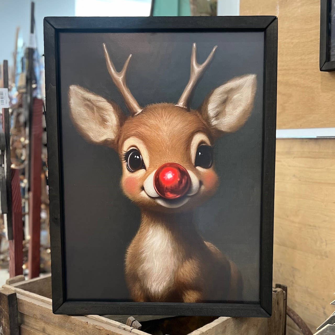 Young Rudolph in Box Frame