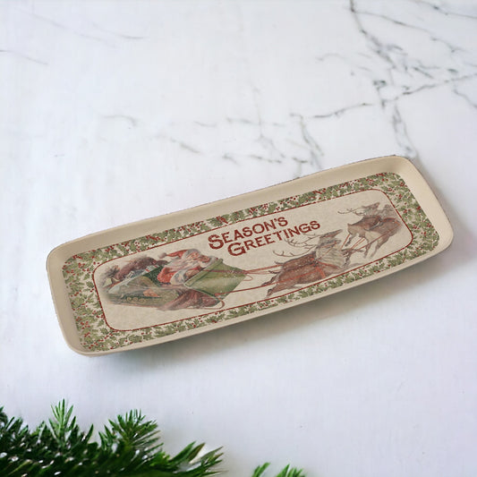 Season's Greetings Tray - 17" x 6.5"