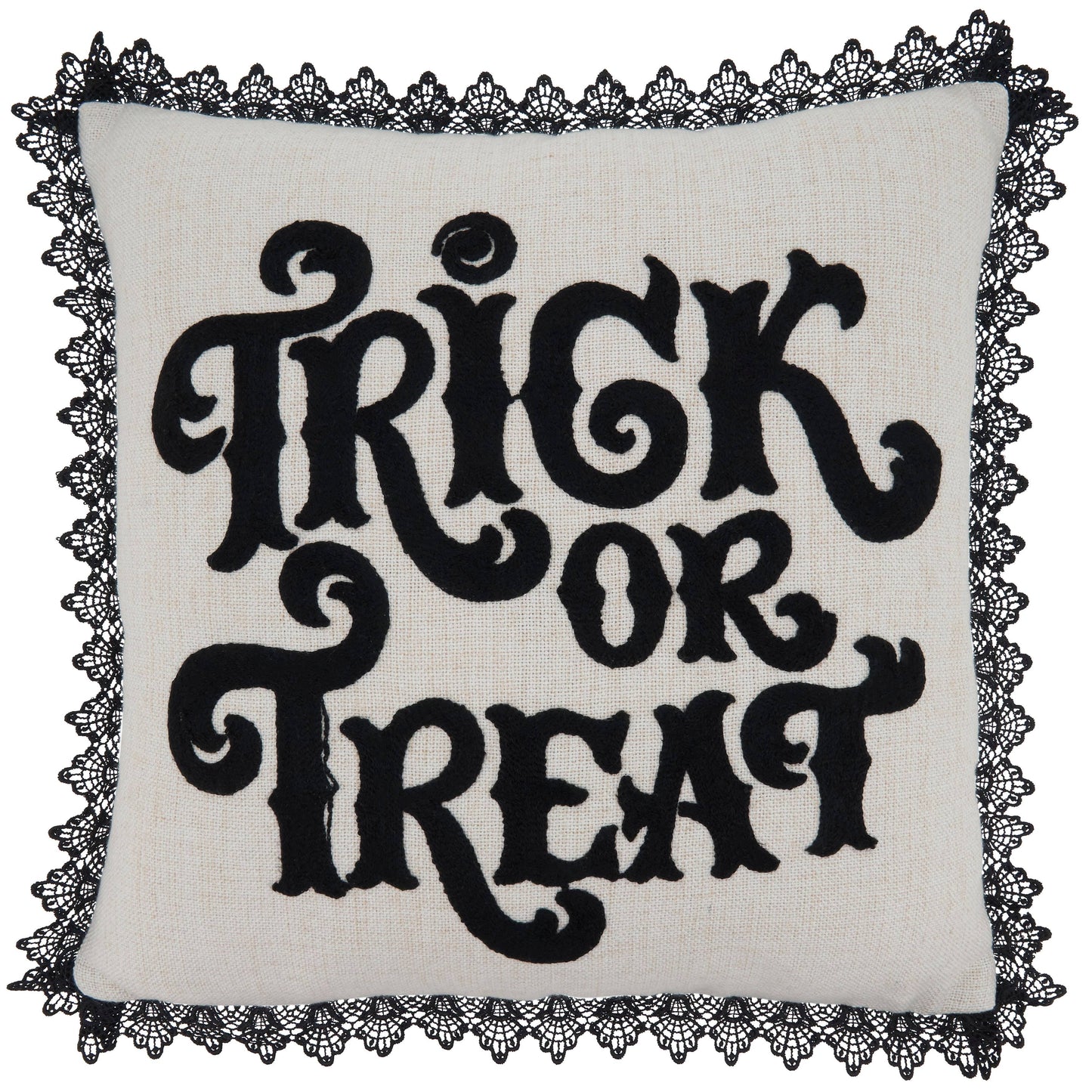 Throw Pillow With Trick-Or-Treat Design - 16"