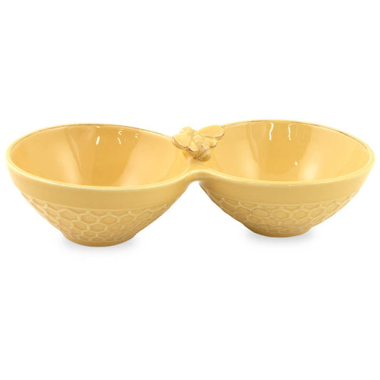 Honeycomb Stoneware Divided Bowl