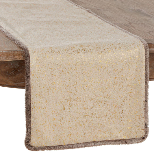 Foil Print Faux Fur Trim Runner - 72" X 16"