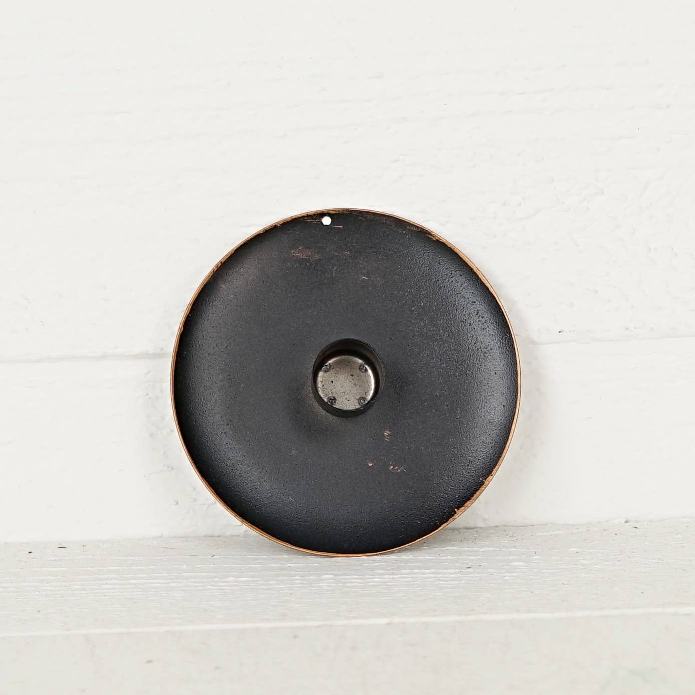 Black Metal Round Plate Taper Holder - 5"