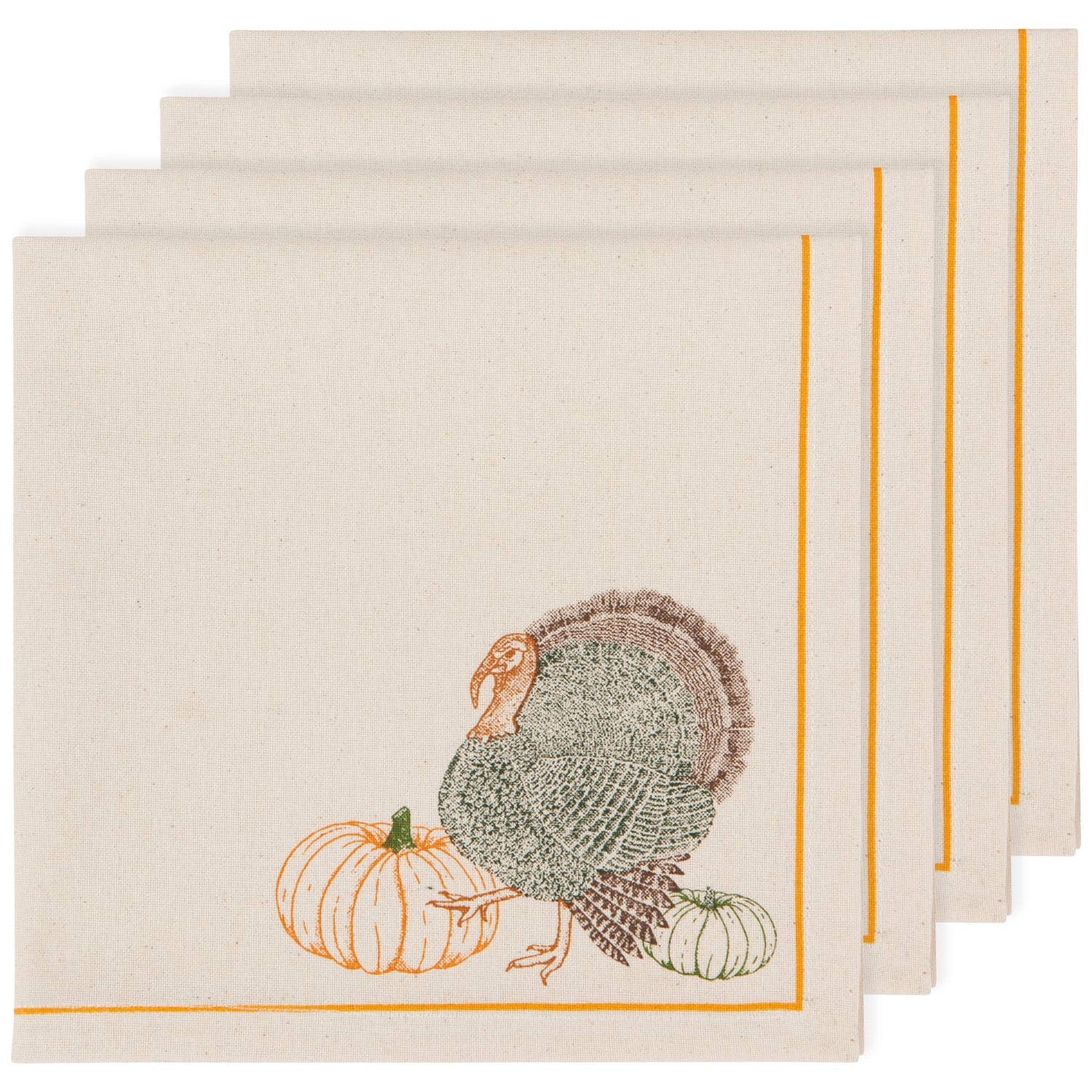 Cornucopia Thanksgiving Printed Napkins - Set/4