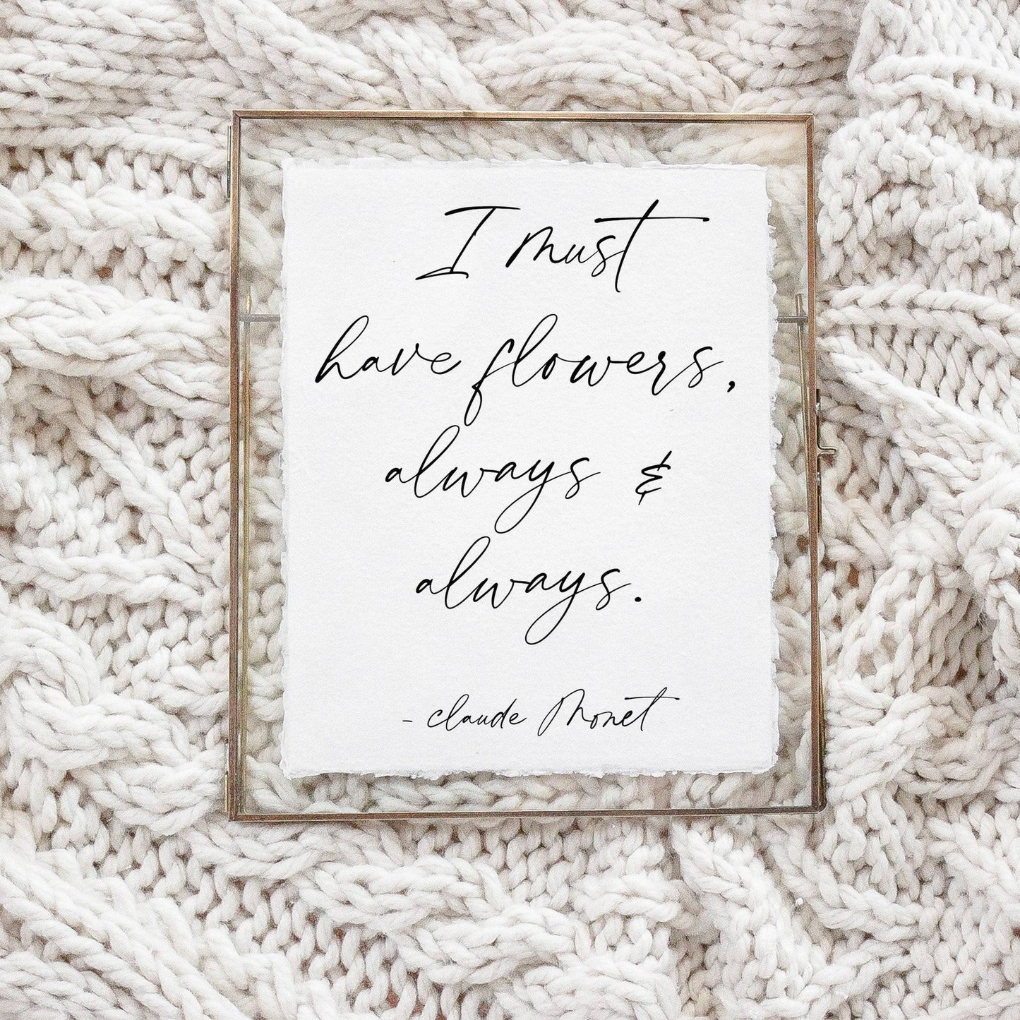 Glass Table Frames with Monet Quote - 8"x10"