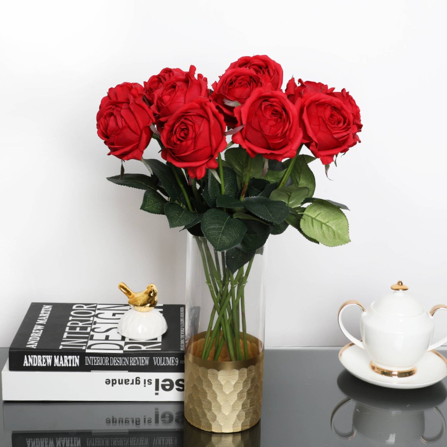 Elegant Red Cabbage Rose - 17"