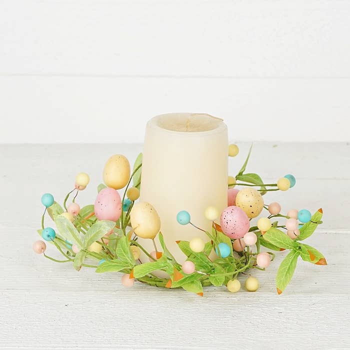 Easter Pastel Eggs Candle Ring - 3.5"