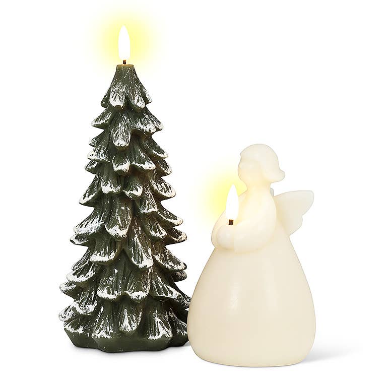 Snowy Tree LED Candle - 9"