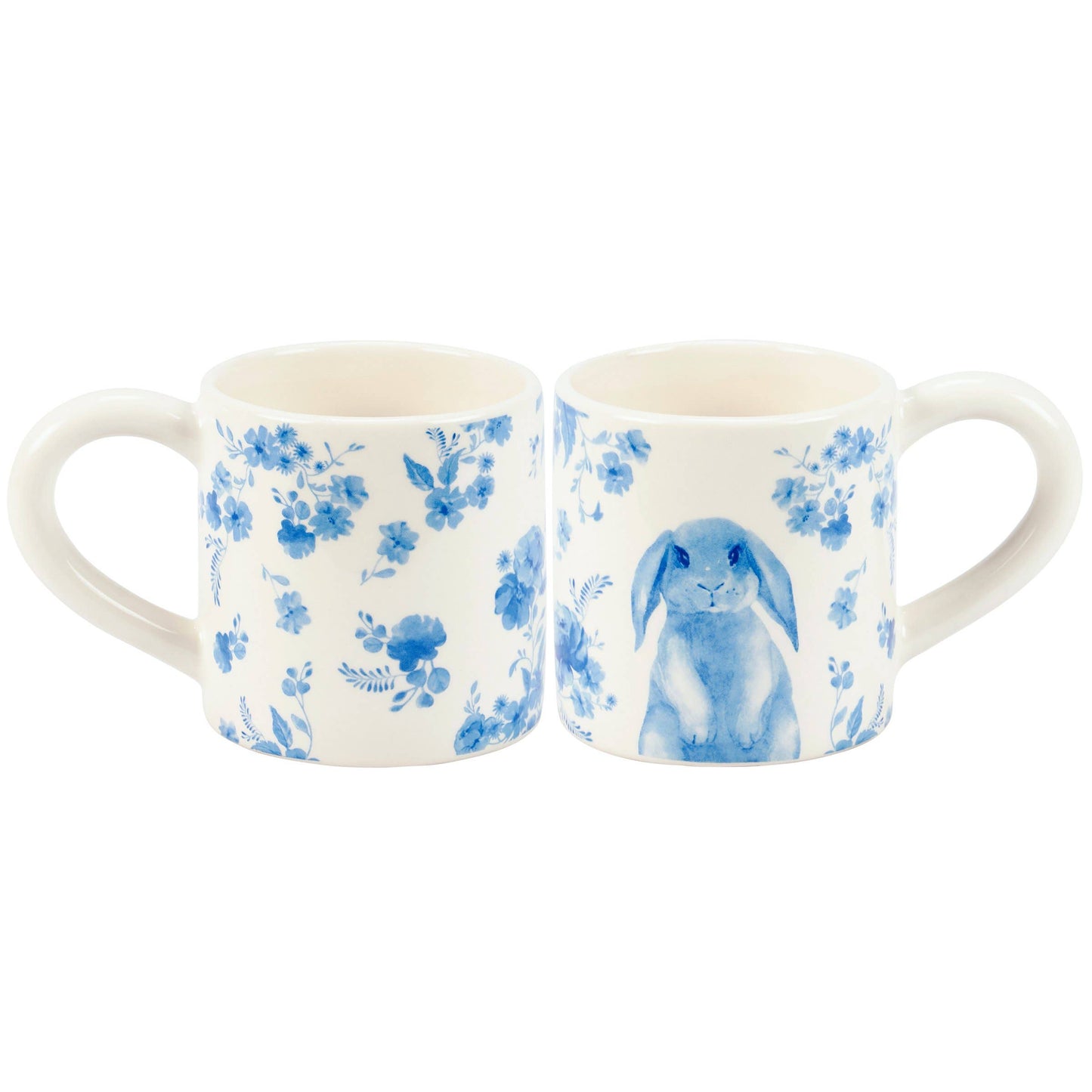 Blue Floral Rabbit Mug - 20oz