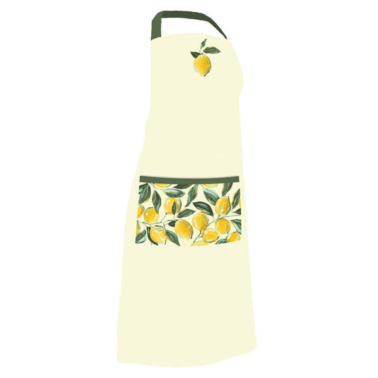 Painterly Lemons Cotton Apron