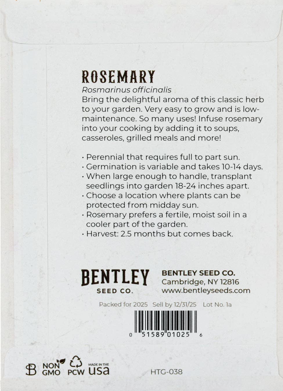 Rosemary Seed Packet
