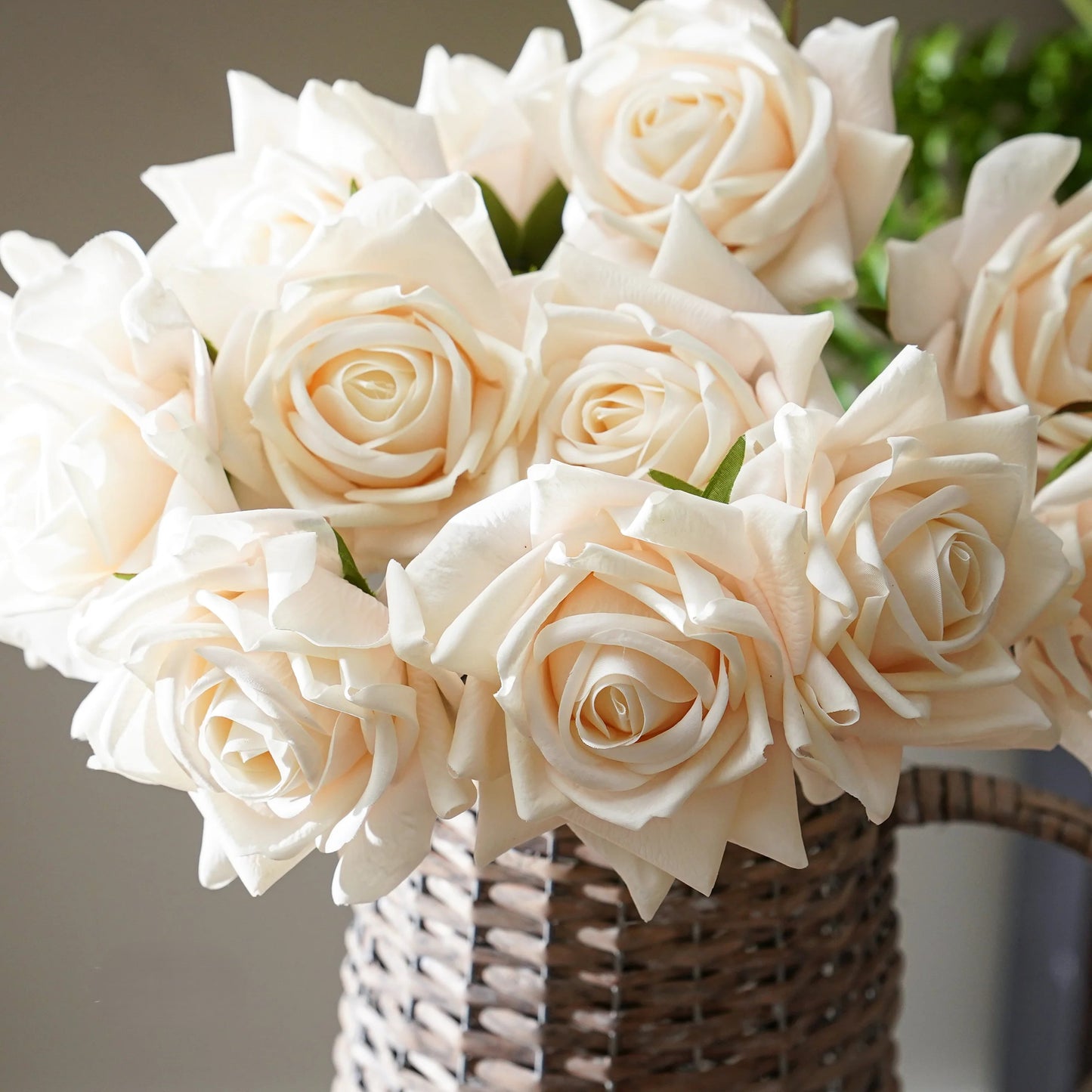 Real Touch Dutchess White Rose Stem - 18"