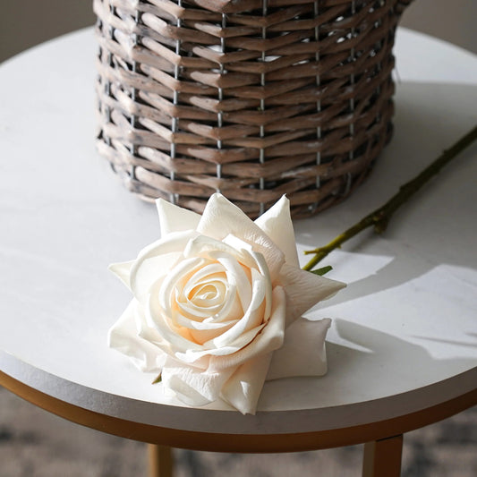 Real Touch Dutchess White Rose Stem - 18"