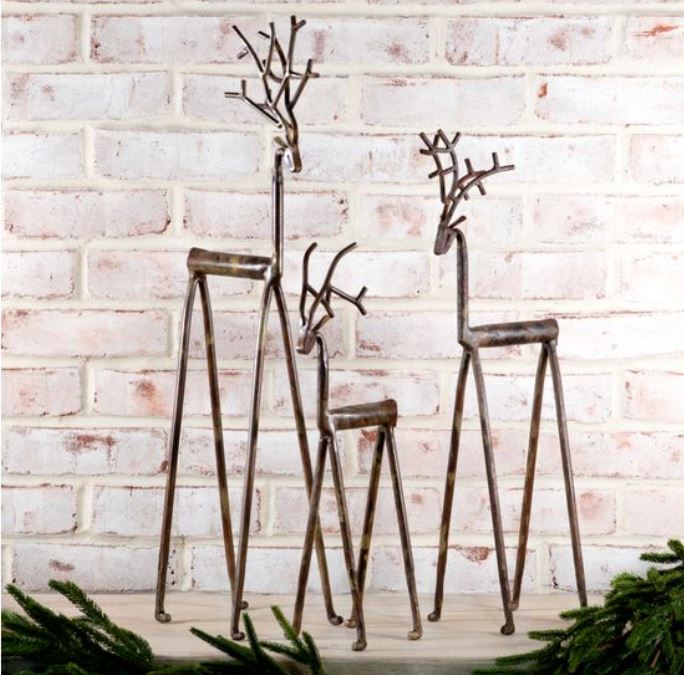 Iron Bronze Reindeer - Set of 3