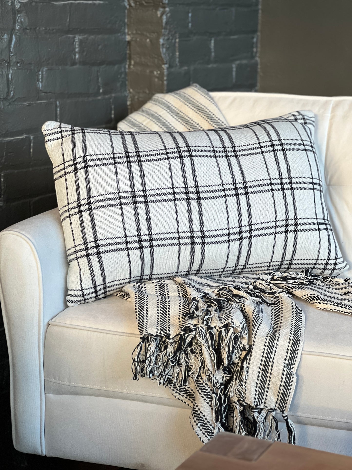 Black & White Checkered Pillow