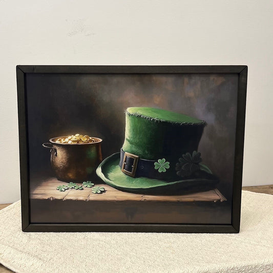 Lucky Hat Box Framed Art - 18"x24"