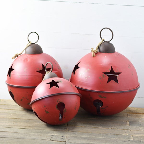 Jumbo Red Jingle Bells - Set of 3