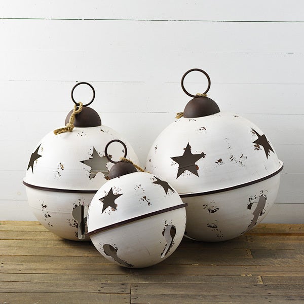 Jumbo White Jingle Bells - Set of 3