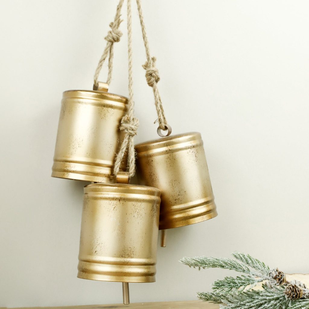 Hanging Gold Cowbells - 20"