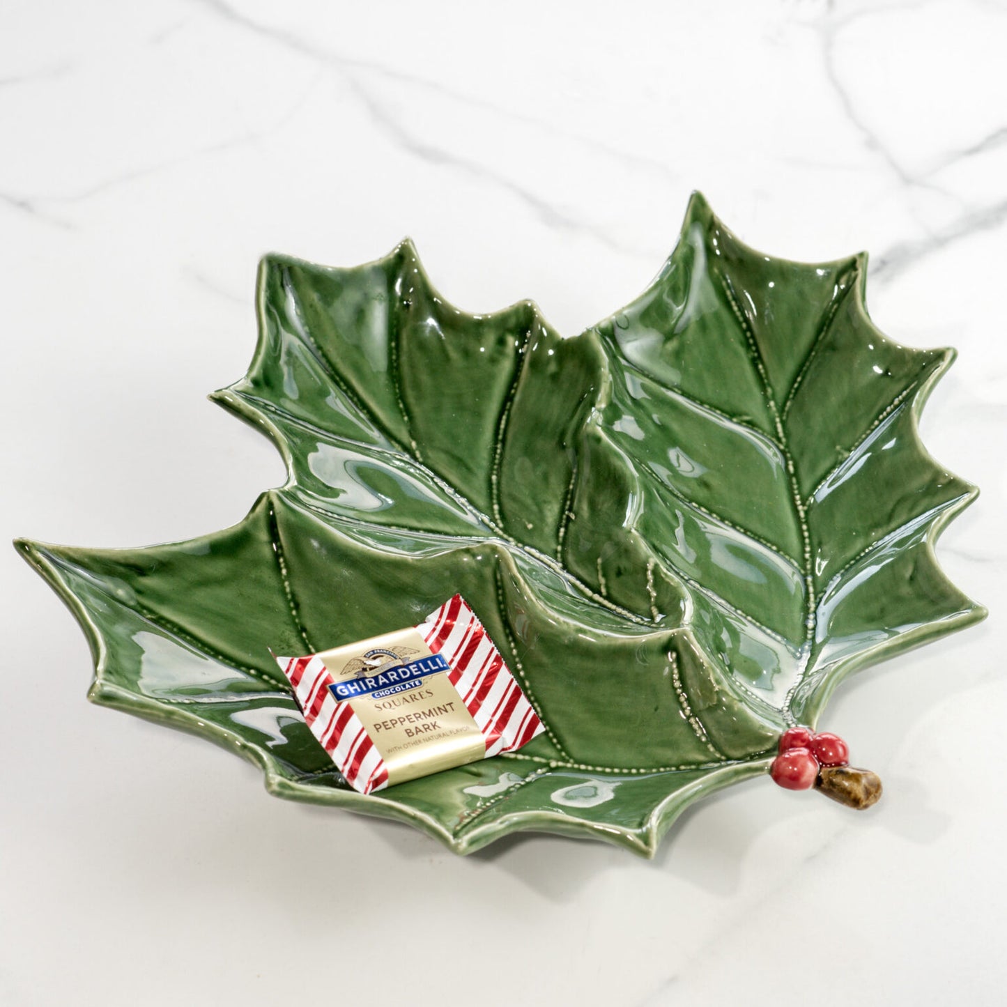 Holly Leaf Plate - 10"x11.5"