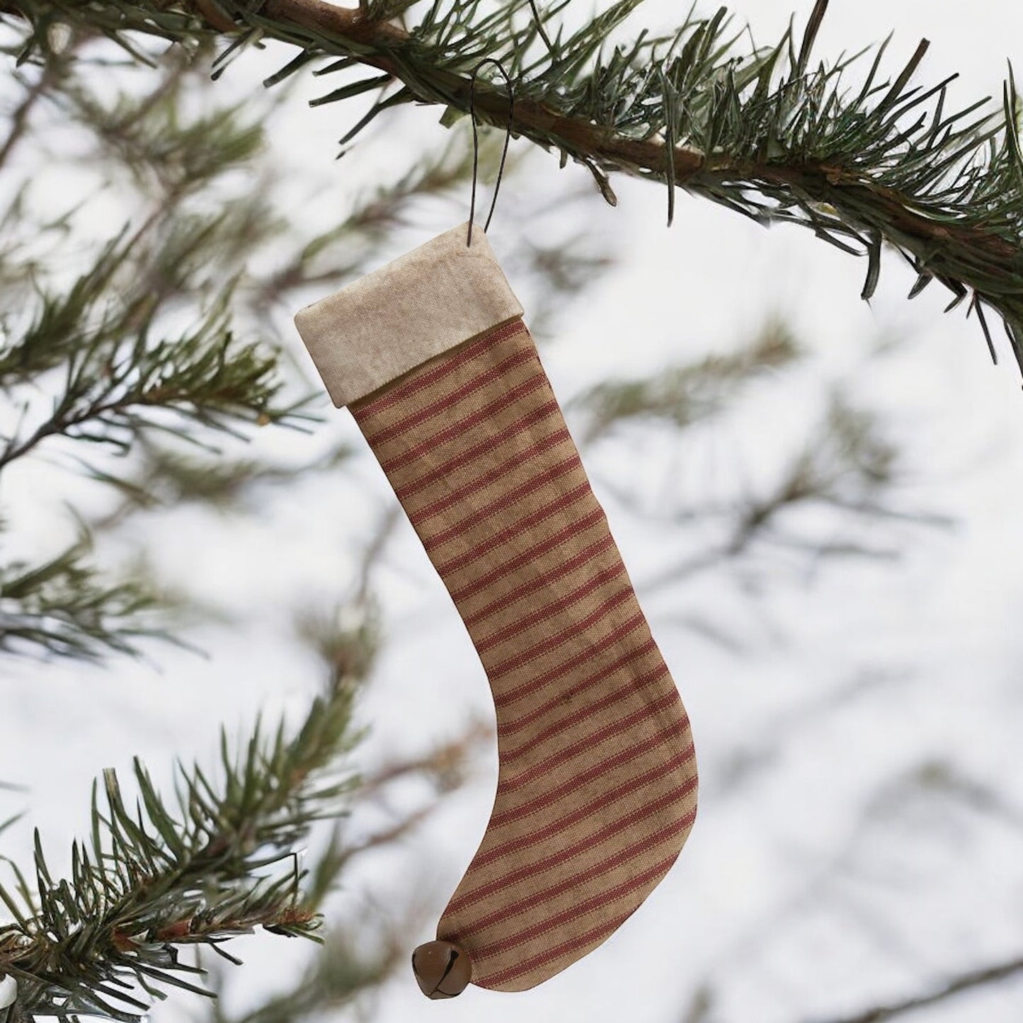 Gingham Stocking Ornament - 9"