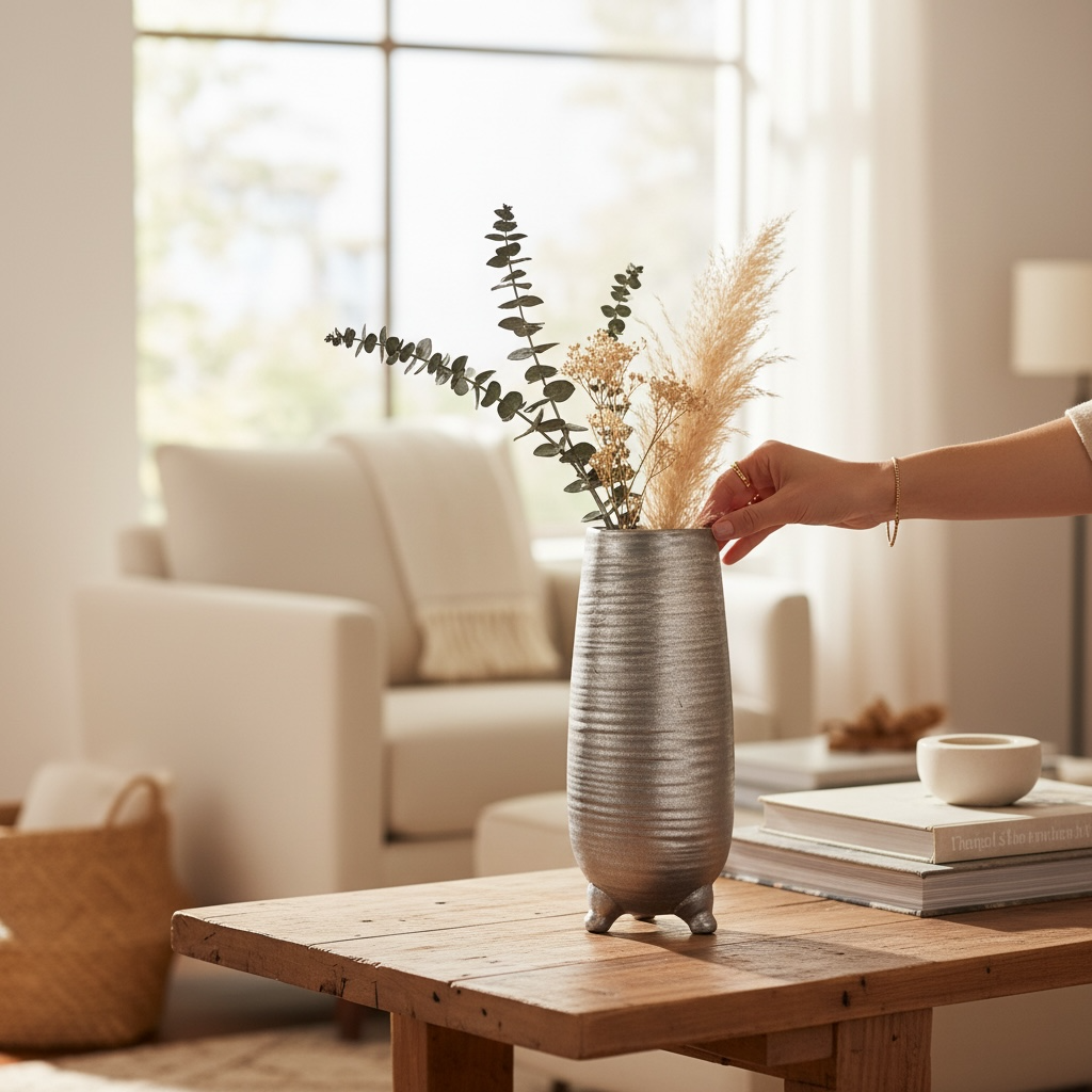Gold Shimmer 3-Footed Vase