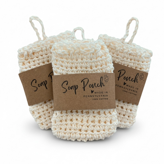 White Cotton Soap Pouch