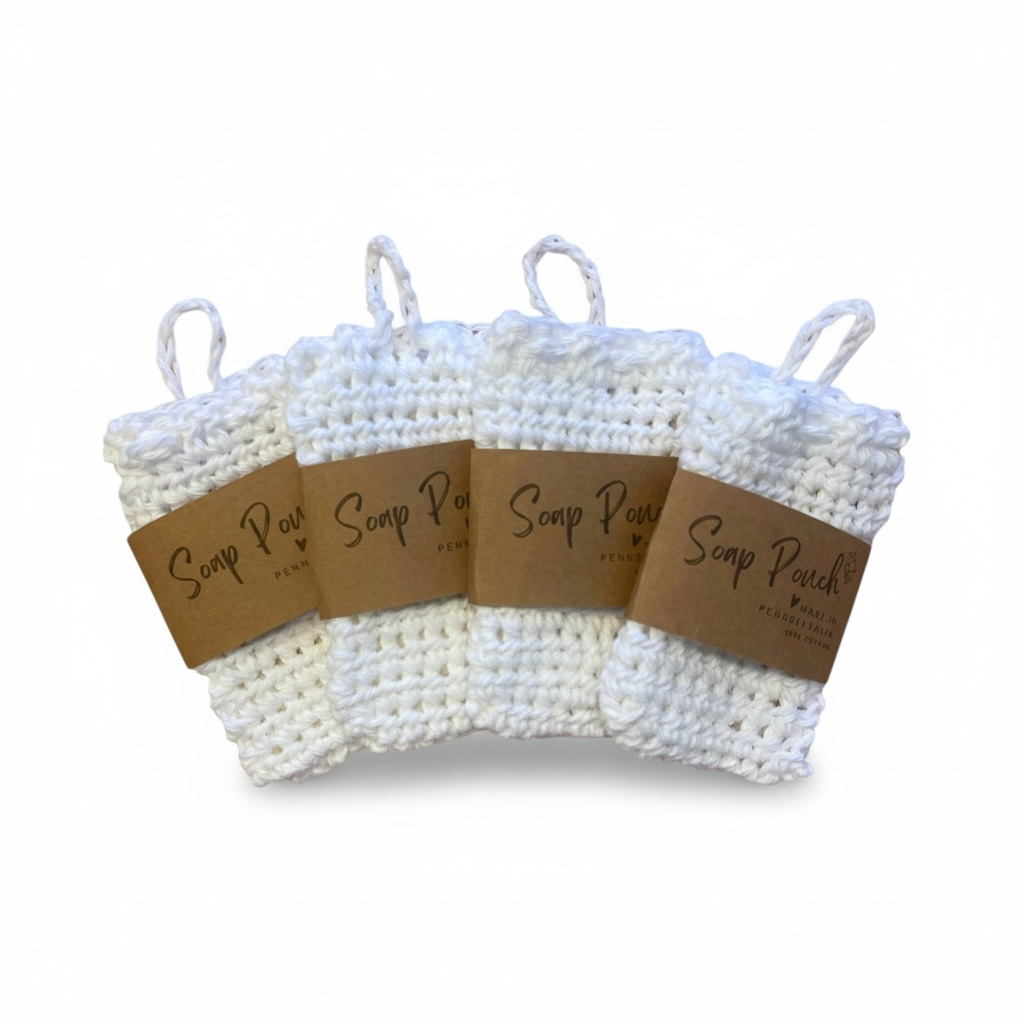 White Cotton Soap Pouch