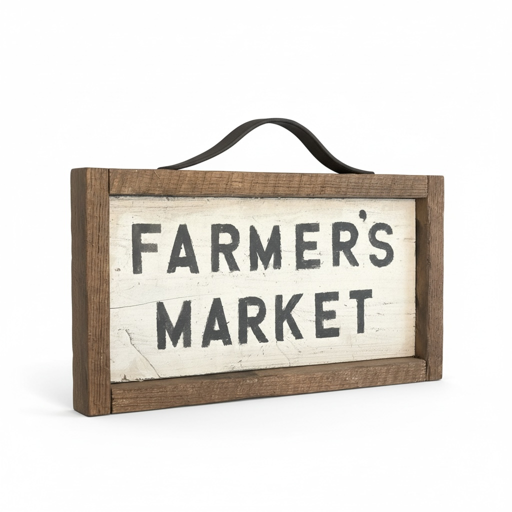 Farmer's Market Barnwood Sign - 17.5"x9.5"