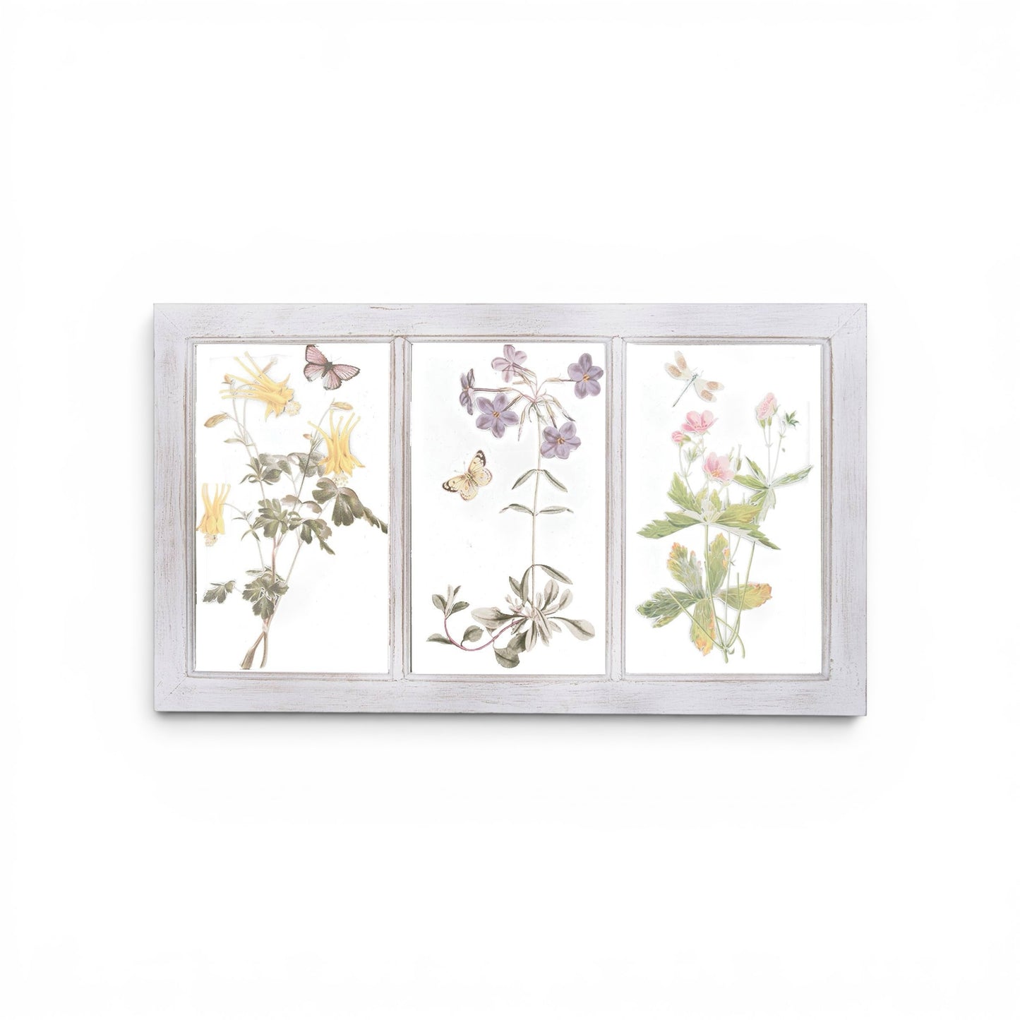Wildflower Windowpane Floral Wall Art - 14.5"x25"