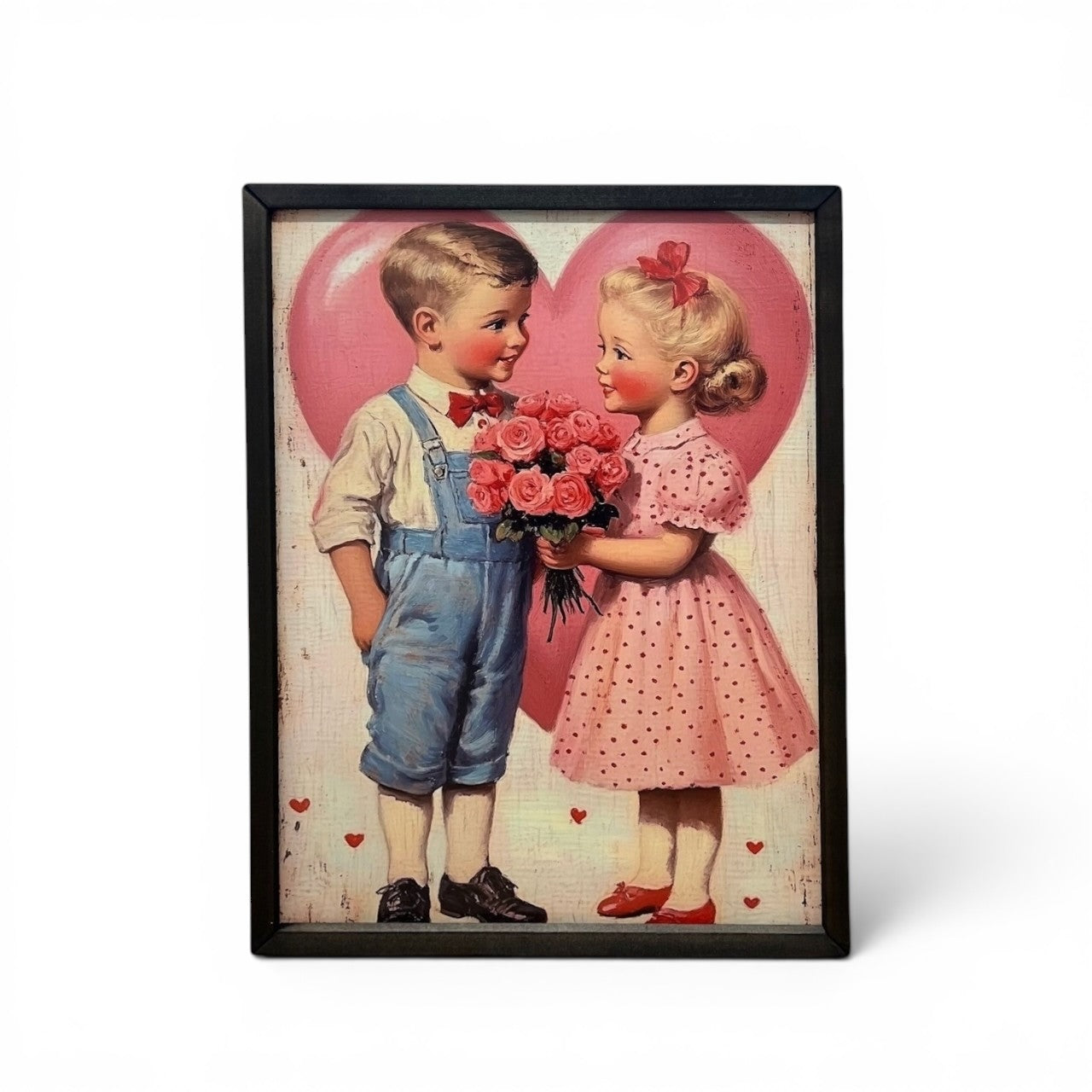 Vintage Valentine Wood Framed Sign - 9"x12"