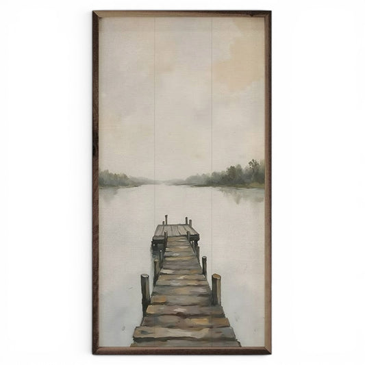 Dock On The Lake Artwork - 18"x36"