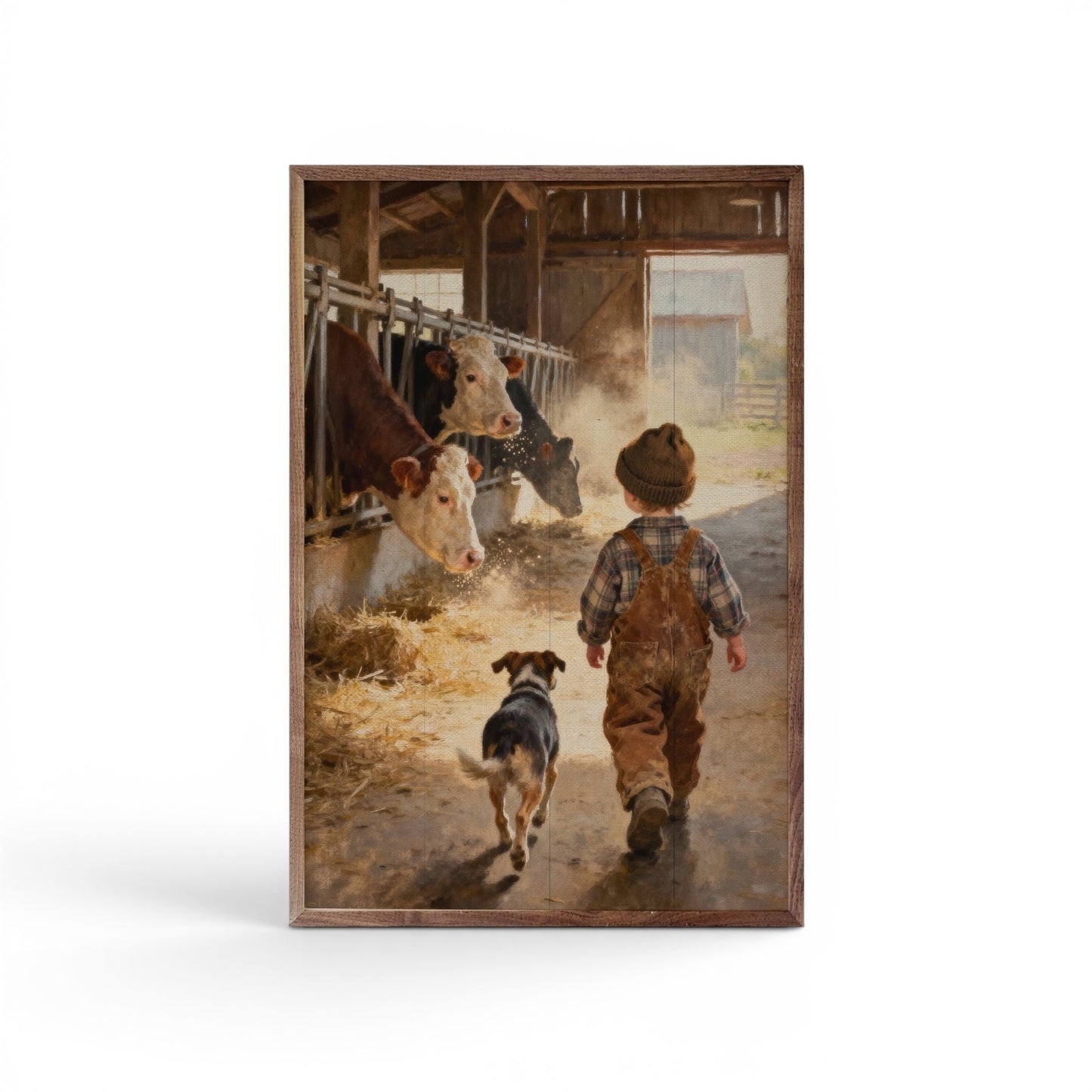 Morning Walk Through The Barn Artwork - 10"x16"