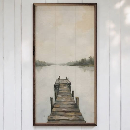 Dock On The Lake Artwork - 18"x36"